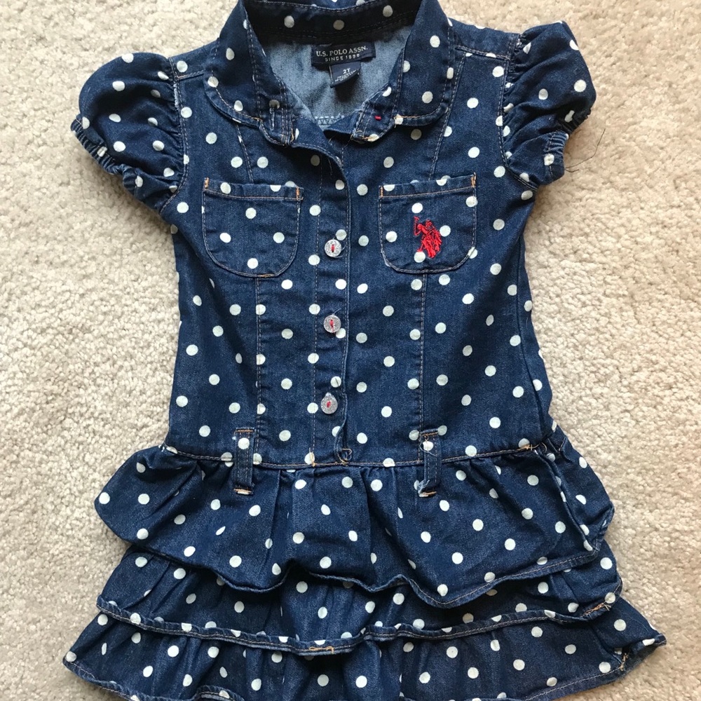 US Polo Assn toddler jean dress 2T